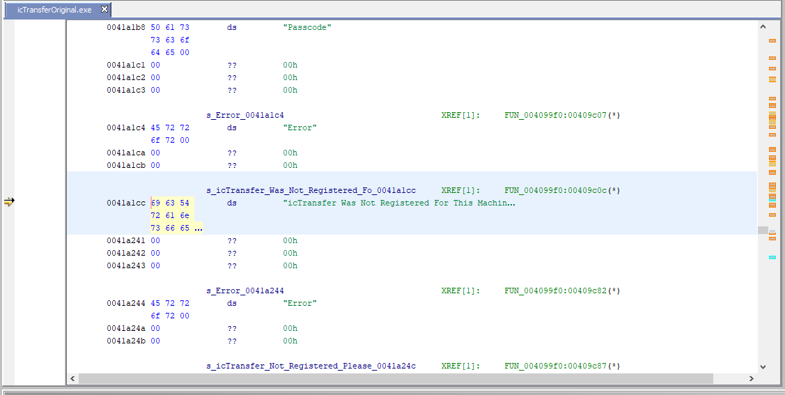 Our listing showing our defined string